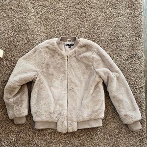 Say What Sand Faux Fur Jacket